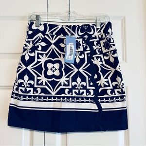Navy & White Printed Women’s Skort